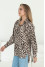 Cream-colored shirt "Aytana" with leopard print