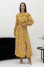 "Iolanta" dress in yellow with print