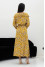 "Iolanta" dress in yellow with print