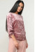 Велюровая блуза «Мирей» розового цвета 