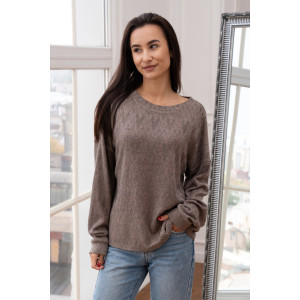 Sweatshirt "Madara Jacquard" in gray-brown color