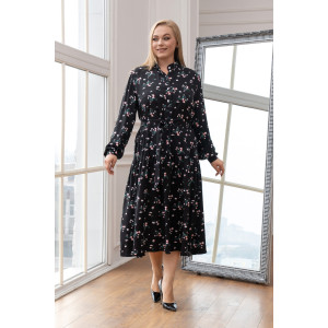 Сукня «Бріанна» чорного кольору з принтом