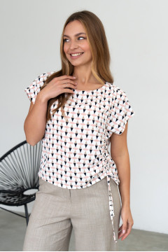 Blouse "Liche" white print
