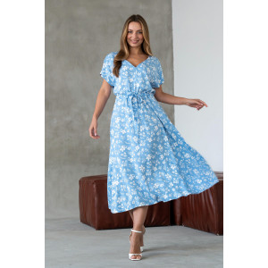 Платье «Джослін» голубого цвета с принтом