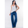 "Sheer Linen" dark blue pants