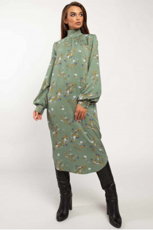 Сукня «Аміра» зеленого кольору з принтом