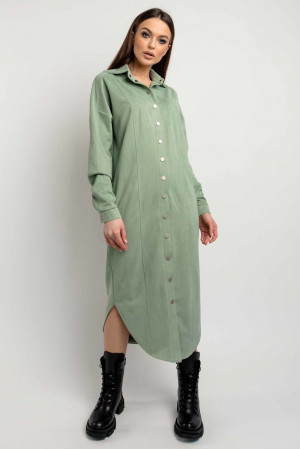 Платье-рубашка «Кайя» оливкового цвета