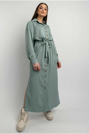 Платье-рубашка «Джади» оливкового цвета
