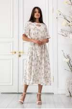Dress "Airin-Summer" beige with gray print