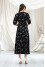 "Domian" dress in black with print