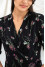 "Domian" dress in black with print