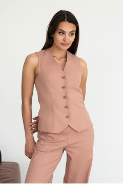Cappuccino-colored Gerona linen vest