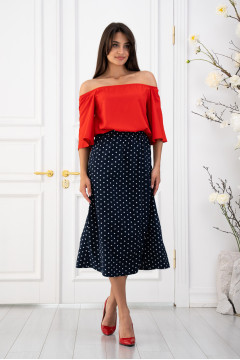 Skirt "Laria" blue with print