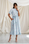Dress "Floret-Summer" in light blue with print