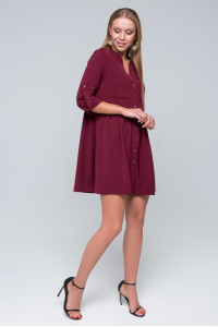 Сукня-сорочка «Герда» кольору бордо