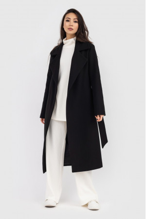 Жіноче пальто-халат «Олена» чорного кольору