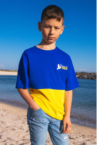 Детская футболка «Украина» желто-голубого цвета