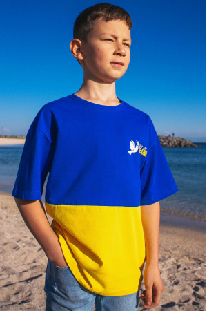 Детская футболка «Украина» желто-голубого цвета