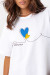Футболка «Україна» білого кольору з принтом-серденька