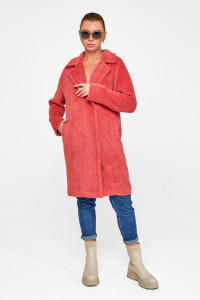 Жіноче пальто «Монро» коралового кольору
