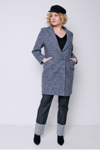 Женское пальто «Аида» серо-синего цвета