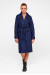 Женское пальто «Деми-букле» темно-синего цвета