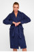 Женское пальто «Деми-букле» темно-синего цвета