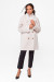 Женское пальто «Мэг» бежевого цвета с принтом-елочка