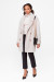 Жіноче пальто «Мег» бежевого кольору з принтом-ялинка
