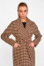 Жіноче пальто «Астрід» коричневого кольору з принтом-зірки