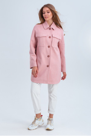 Жіноче пальто-сорочка «Майлі» рожевого кольору