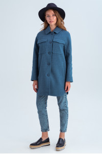 Жіноче пальто-сорочка «Майлі» синього кольору