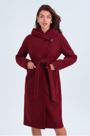 Женское пальто «Лаура» бордового цвета
