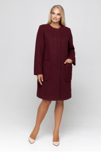 Женское пальто «Лиди» бордового цвета