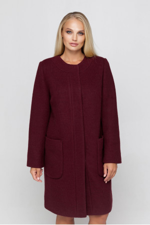 Женское пальто «Лиди» бордового цвета