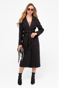 Жіноче пальто «Маріз» чорного кольору