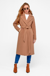 Жіноче пальто «Агнесса» кольору кемел
