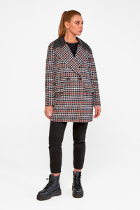 Жіноче пальто-піджак «Харлоу» чорно-червоного кольору
