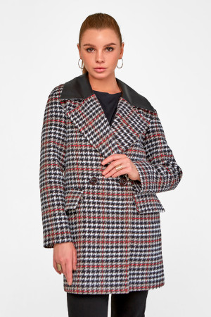 Женское пальто-пиджак «Харлоу» черно-красного цвета
