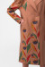 Женское пальто «Амина» цвета кэмел с принтом-цветы