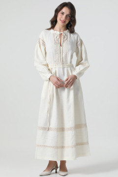 Вишита сукня «Полін» кремового кольору