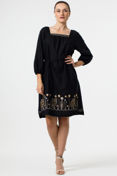 Вишита сукня «Беата» чорного кольору
