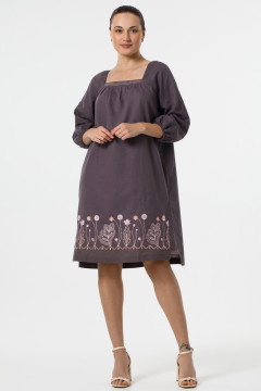 Вишита сукня «Беата» шоколадного кольору