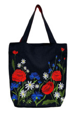 Embroidered bag "Watercolor" in black
