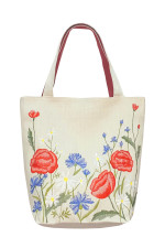 Embroidered bag "Watercolor" milky color