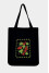 Embroidered shopper bag "Red viburnum" in black