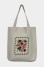 Embroidered shopper bag "Red viburnum" beige