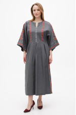 Embroidered dress "Diva" graphite color