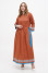 Embroidered dress "Marrakesh" in terracotta color