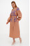 Embroidered dress "Lavandula" caramel color